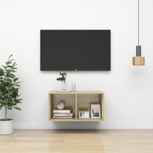 Wall-mounted TV Cabinet Sonoma Oak 37x37x72cm Engineered Wood