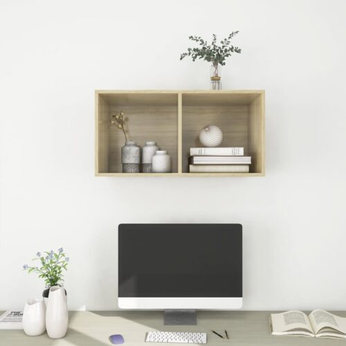 Wall-mounted TV Cabinet Sonoma Oak 37x37x72cm Engineered Wood - Image 6