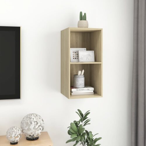 Wall-mounted TV Cabinet Sonoma Oak 37x37x72cm Engineered Wood - Image 7