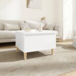 Side Table White 50x46x35cm Engineered Wood