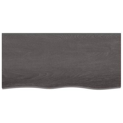 Table Top Dark Brown 100x50x6cm Treated Solid Wood Oak DIY Desk Panel Board - Image 3