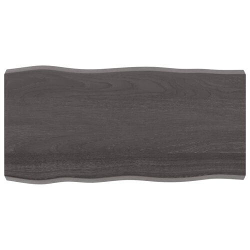 Table Top Dark Brown 100x50x(2-6)cm Treated Solid Wood DIY Desk Panel Board