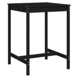 Pine Wood Garden Table Outdoor Patio Sofa Lounge Coffee Stand Black 82.5x82.5x110cm