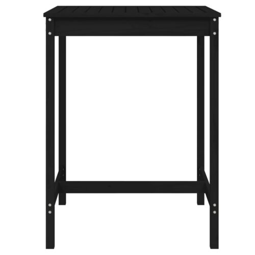 Pine Wood Garden Table Outdoor Patio Sofa Lounge Coffee Stand Black 82.5x82.5x110cm - Image 4