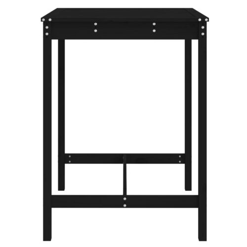 Pine Wood Garden Table Outdoor Patio Sofa Lounge Coffee Stand Black 82.5x82.5x110cm - Image 5