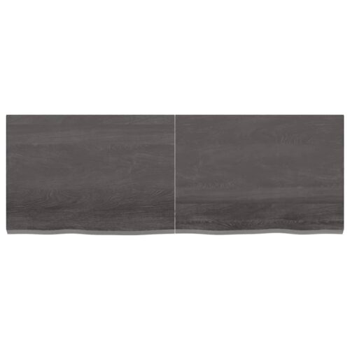 Table Top Dark Brown 140x50x4cm Treated Solid Wood Oak DIY Desk Panel Board - Image 3