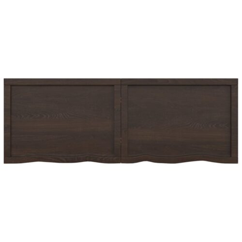Table Top Dark Brown 140x50x4cm Treated Solid Wood Oak DIY Desk Panel Board - Image 4