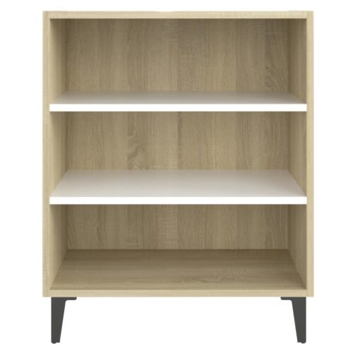 Sideboard White Sonoma Oak 57x35x70cm Engineered Wood - Image 4