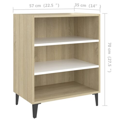 Sideboard White Sonoma Oak 57x35x70cm Engineered Wood - Image 6