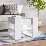 Coffee Table White 55.5x55x45cm Engineered Wood