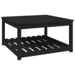 Garden Table Black 82.5x82.5x45cm Solid Wood Pine