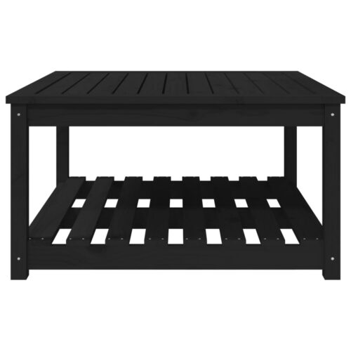 Garden Table Black 82.5x82.5x45cm Solid Wood Pine - Image 5