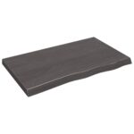 Table Top Dark Brown 100x60x6cm Treated Solid Wood Oak DIY Desk Panel Board