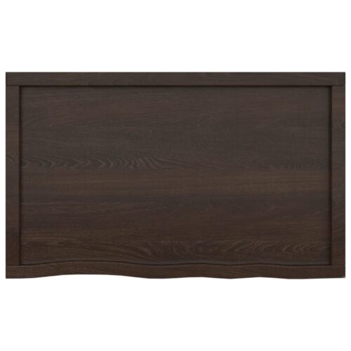 Table Top Dark Brown 100x60x6cm Treated Solid Wood Oak DIY Desk Panel Board - Image 4