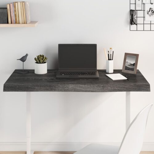 Table Top Dark Brown 100x60x6cm Treated Solid Wood Oak DIY Desk Panel Board - Image 9