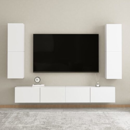 TV Cabinet White 30.5x30x110cm Engineered Wood - Image 9