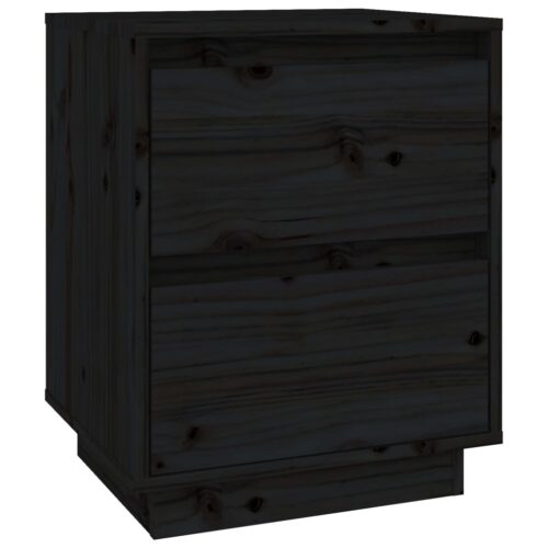 Bedside Cabinets 2pcs Black 40x35x50cm Solid Wood Pine - Image 6