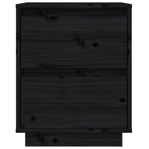 Bedside Cabinets 2pcs Black 40x35x50cm Solid Wood Pine - Image 7