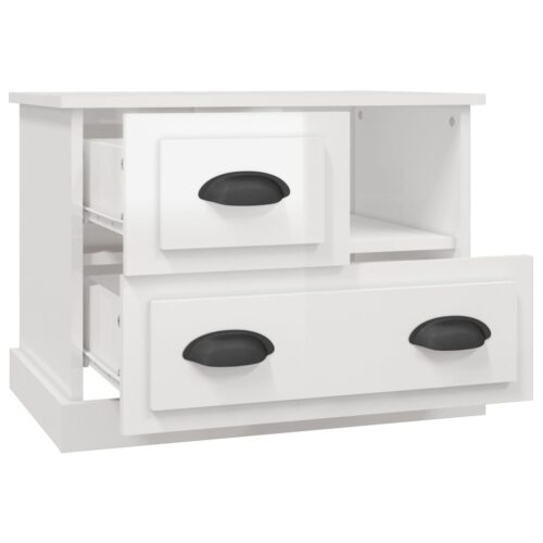Bedside Cabinet High Gloss White 60x39x45cm - Image 6