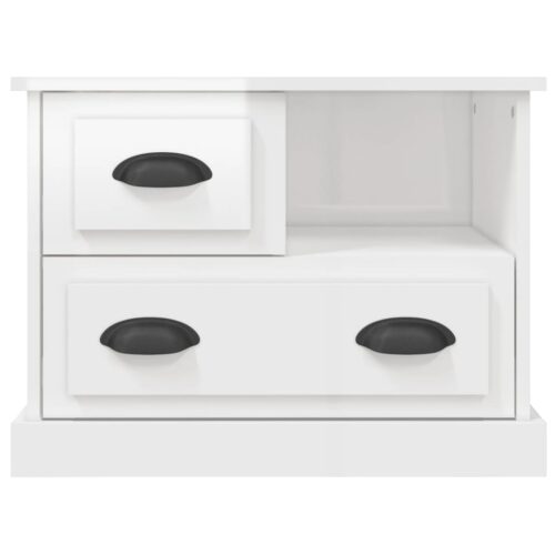 Bedside Cabinet High Gloss White 60x39x45cm - Image 7