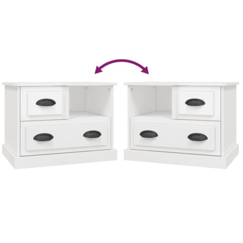 Bedside Cabinet High Gloss White 60x39x45cm - Image 9