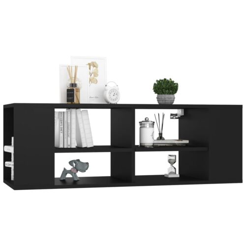 Wall-Mounted TV Cabinet Black 102x35x35cm Engineered Wood - Image 3