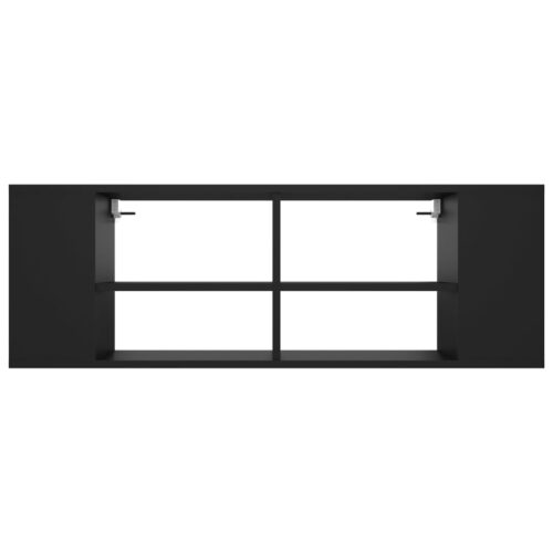 Wall-Mounted TV Cabinet Black 102x35x35cm Engineered Wood - Image 4
