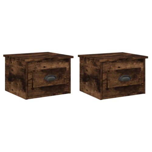 Wall-mounted Bedside Cabinets 2pcs Smoked Oak 41.5x36x28cm - Image 2