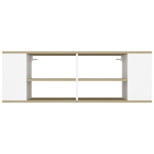 Wall-Mounted TV Cabinet White Sonoma Oak 102x35x35cm Engineered Wood - Image 4