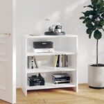 Sideboard High Gloss White 70x40.5x75cm Engineered Wood