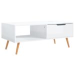 Coffee Table High Gloss White 100x49.5x43cm Engineered Wood