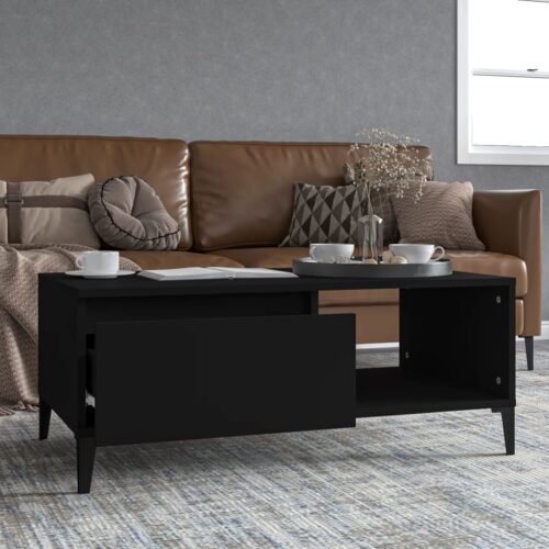 Coffee Table Black 90x50x36.5cm Engineered Wood