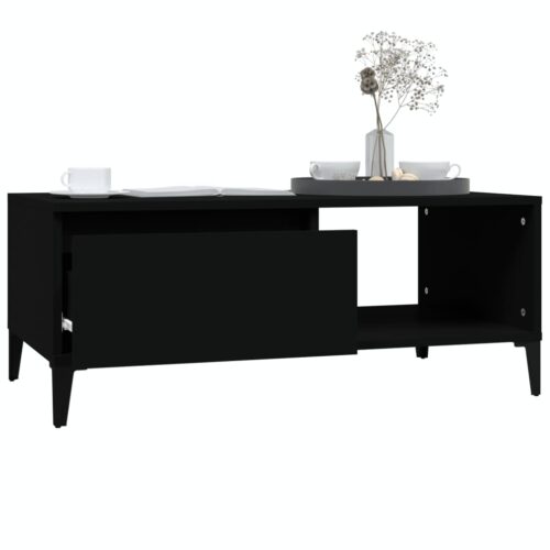 Coffee Table Black 90x50x36.5cm Engineered Wood - Image 4
