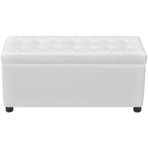 Storage Ottoman Artificial Leather White - Image 4