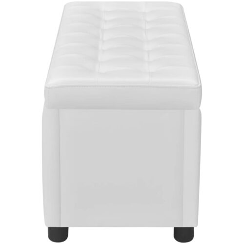 Storage Ottoman Artificial Leather White - Image 5