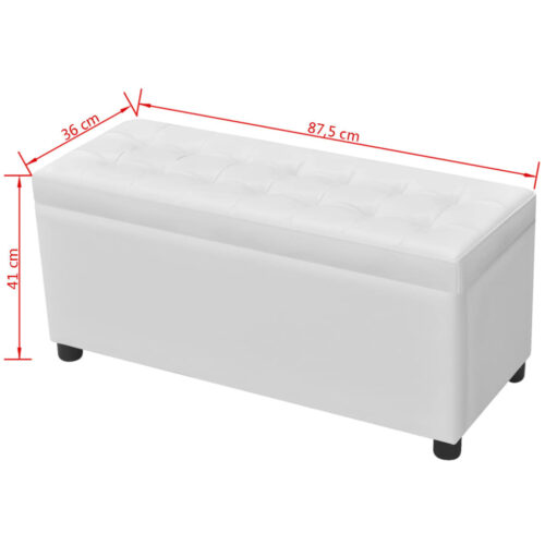 Storage Ottoman Artificial Leather White - Image 9