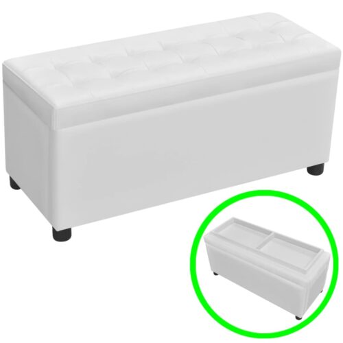 Storage Ottoman Artificial Leather White - Image 10
