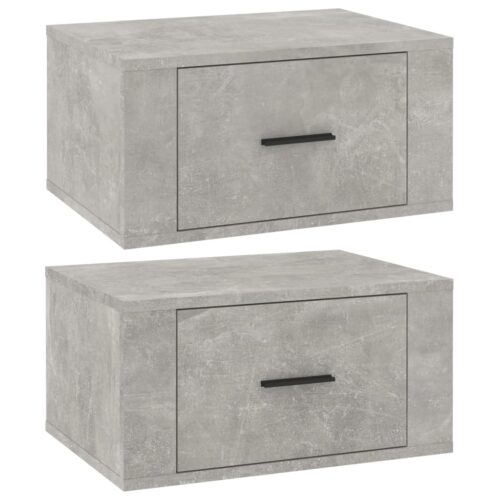 Wall-mounted Bedside Cabinets 2pcs Concrete Grey 50x36x25cm