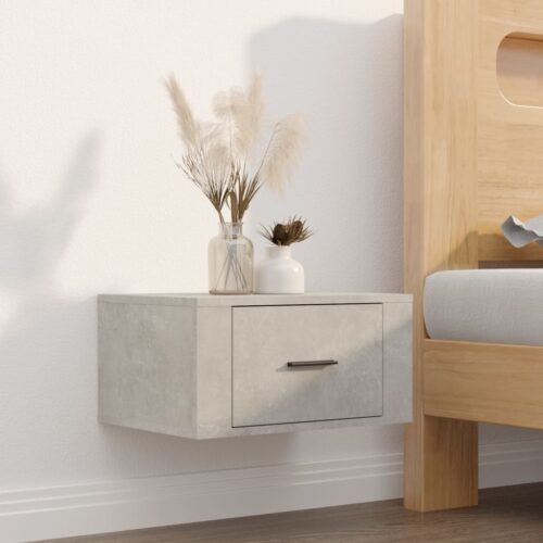 Wall-mounted Bedside Cabinets 2pcs Concrete Grey 50x36x25cm - Image 3