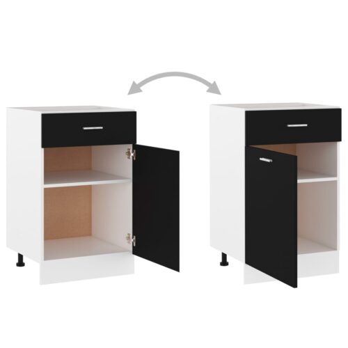 Drawer Bottom Cabinet Black 50x46x81.5cm Engineered Wood - Image 6