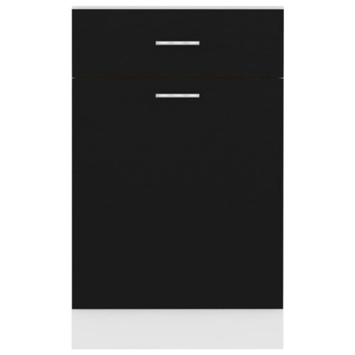 Drawer Bottom Cabinet Black 50x46x81.5cm Engineered Wood - Image 7