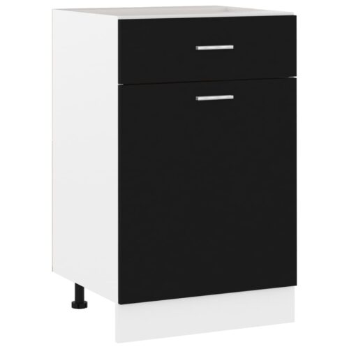 Drawer Bottom Cabinet Black 50x46x81.5cm Engineered Wood - Image 11
