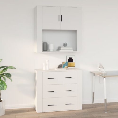 Wall Cabinet White 80x33x80cm Engineered Wood - Image 12