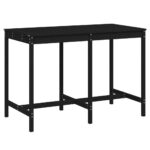 Garden Table Black 159.5x82.5x110cm Solid Wood Pine