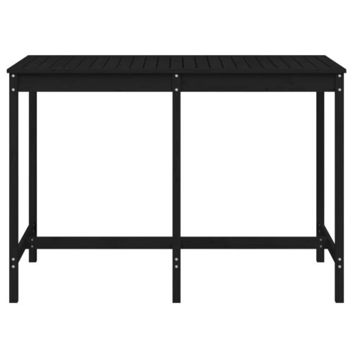 Garden Table Black 159.5x82.5x110cm Solid Wood Pine - Image 4