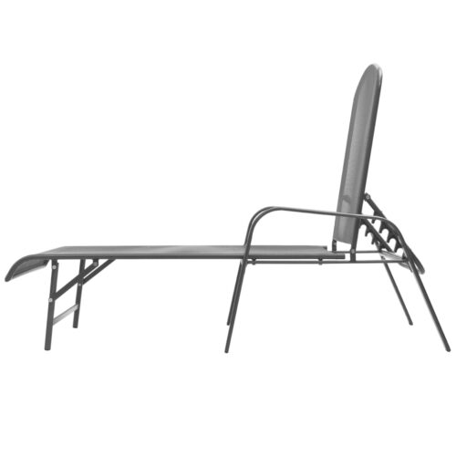 Outdoor Sun Lounger Garden Patio Beach Pool Lounge Recliner Chair Steel Anthracite - Image 5