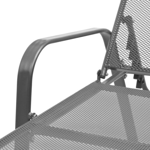 Outdoor Sun Lounger Garden Patio Beach Pool Lounge Recliner Chair Steel Anthracite - Image 6