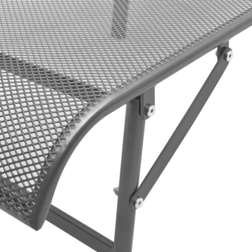 Outdoor Sun Lounger Garden Patio Beach Pool Lounge Recliner Chair Steel Anthracite - Image 7