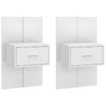 Wall-mounted Bedside Cabinets 2pcs High Gloss White