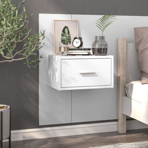 Wall-mounted Bedside Cabinets 2pcs High Gloss White - Image 3